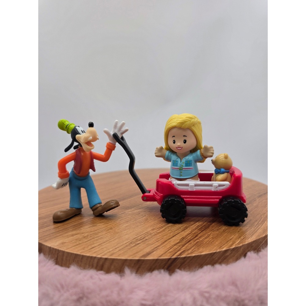 Fisher Price Little People Barbie Figures Vintage Red Pull Wagon 2000s Toy Lot - Picture 2 of 16